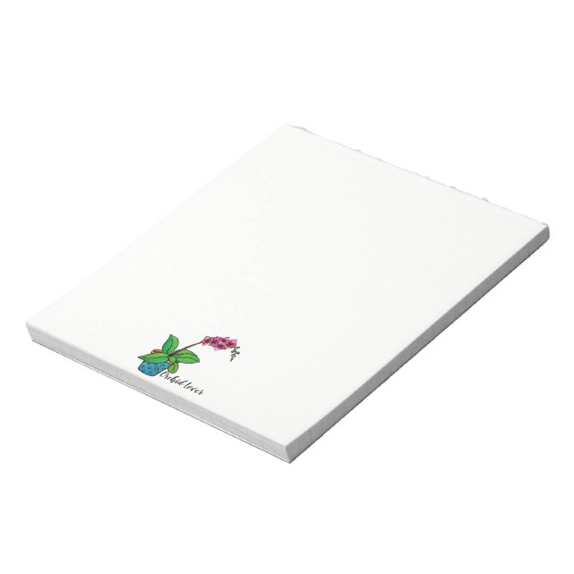 Orchidee Pflanze im Wasserbecken Notizblock (Rotiert)