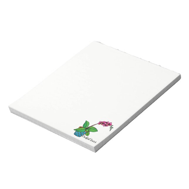 Orchidee Pflanze im Wasserbecken Notizblock (Rotiert)