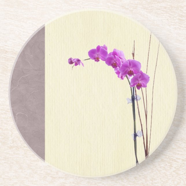 Orchidee Sandstein Untersetzer (Vorne)