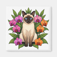Orchidee Siamkatze Magnet