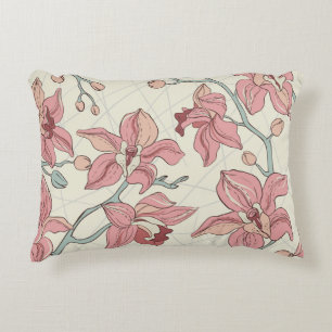 Orchidee Vintage-Muster: Elegantes Papier Dekokissen