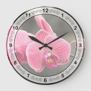 Orchidee - Zum Tango gehören zwei Große Wanduhr