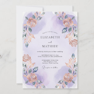 Orchideen-Aprikosen-Girlande-Hochzeit Einladung