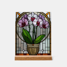 Orchideen Art Nouveau Acrylglas-Wandkunst