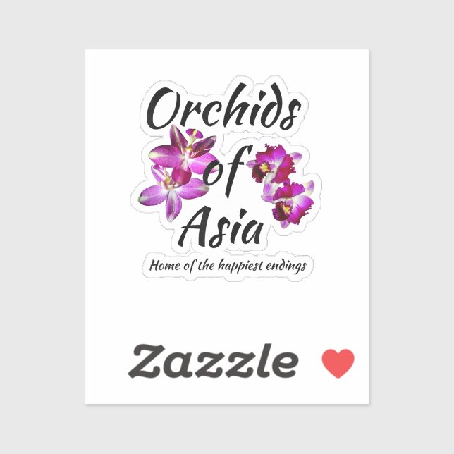 Orchideen Asiens Aufkleber (Blatt)