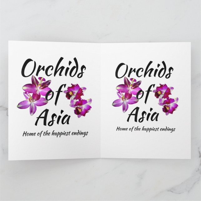 Orchideen Asiens Dankeskarte (Innenseite)