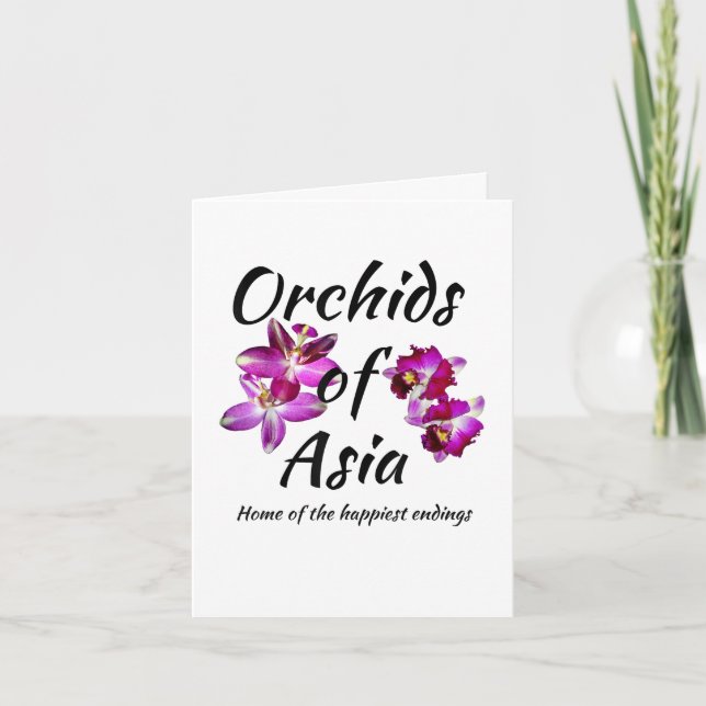 Orchideen Asiens Feiertagskarte (Vorderseite)