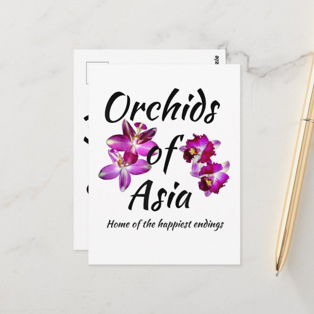 Orchideen Asiens Postkarte (Vorderseite/Rückseite Beispiel)