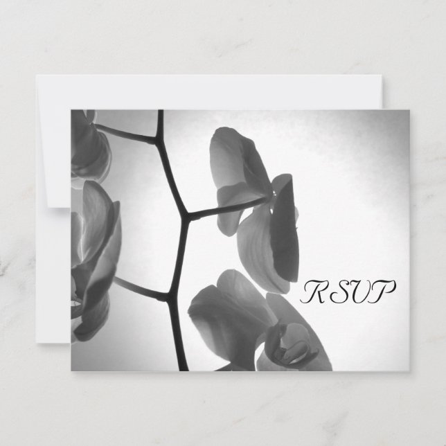 Orchideen auf der RSVP-Reaktionskarte für Stem Wed RSVP Karte (Vorderseite)