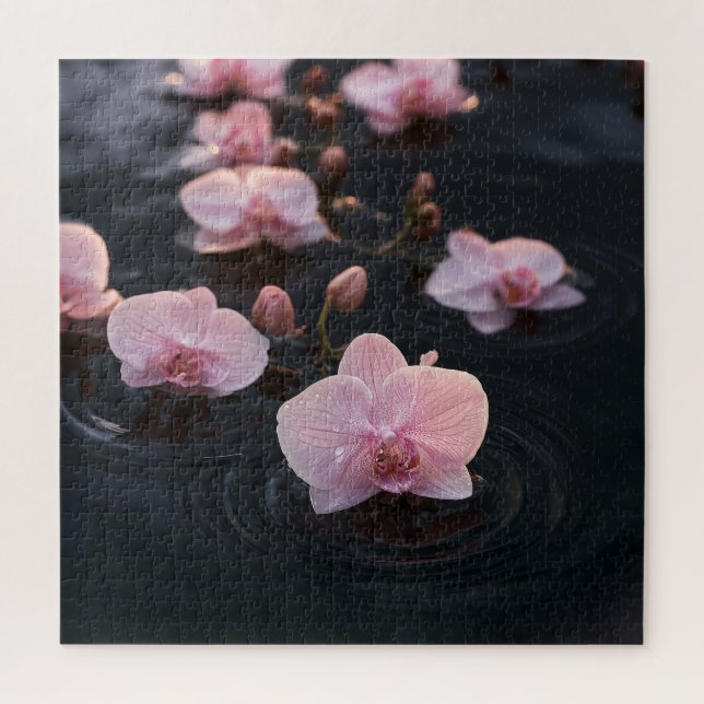 Orchideen auf Still Wasser Puzzle (Vertikal)