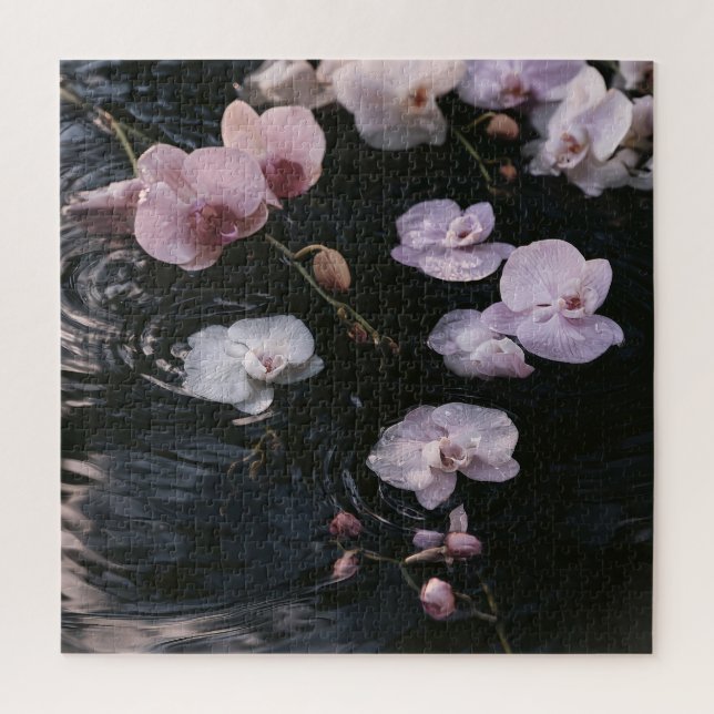 Orchideen auf Still Wasser Puzzle (Vertikal)