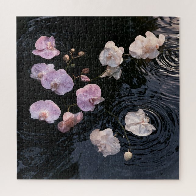 Orchideen auf Stillwasser Puzzle (Vertikal)