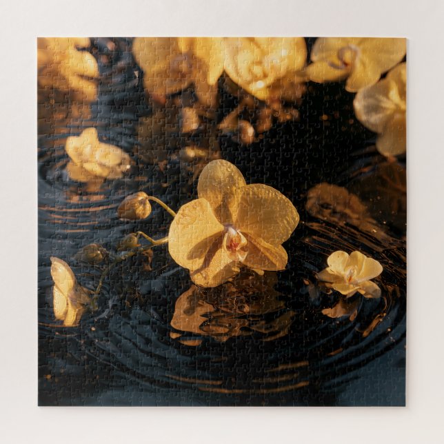 Orchideen auf Stillwasser Puzzle (Vertikal)
