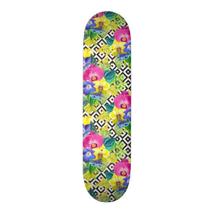 Orchideen-Begonie und Palmblätter Skateboard