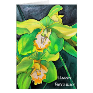 Orchideen-Blume, grün und gelb