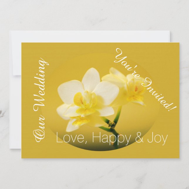 Orchideen-Blume in Christlicher Hochzeit Einladung (Rückseite)