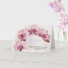Orchideen-Blumen-Kunst und Bibelvers-Glaubenskarte Karte