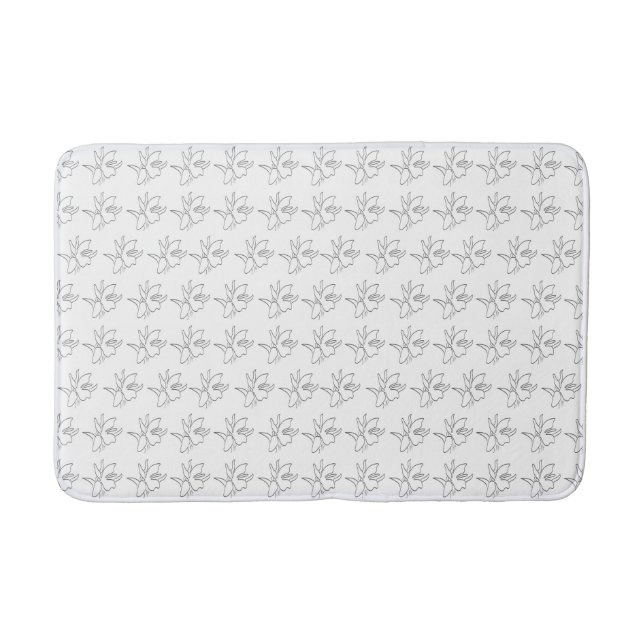 Orchideen-Blumen-Pflanzen-Musterdesign Badematte (Vorderseite)