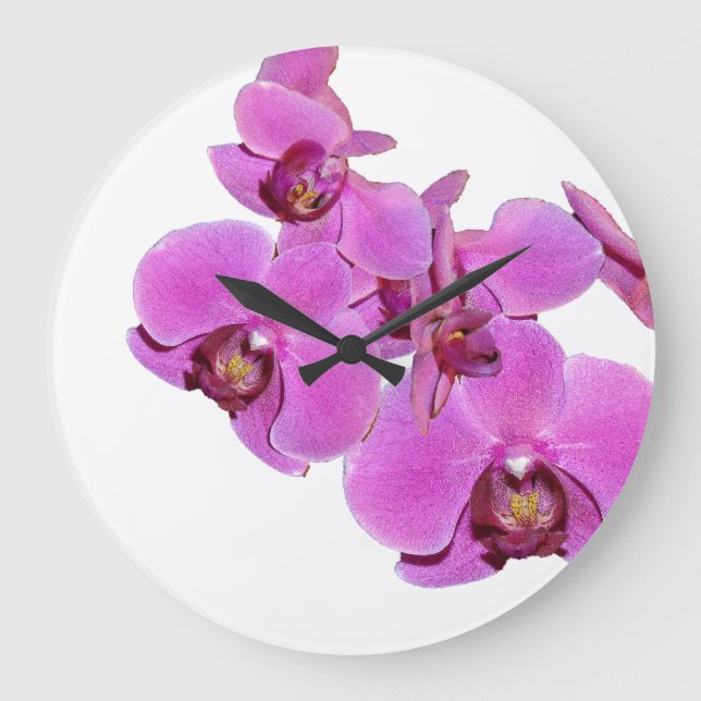 Orchideen-Blumen-Wand-Uhr Große Wanduhr (Vorderseite)