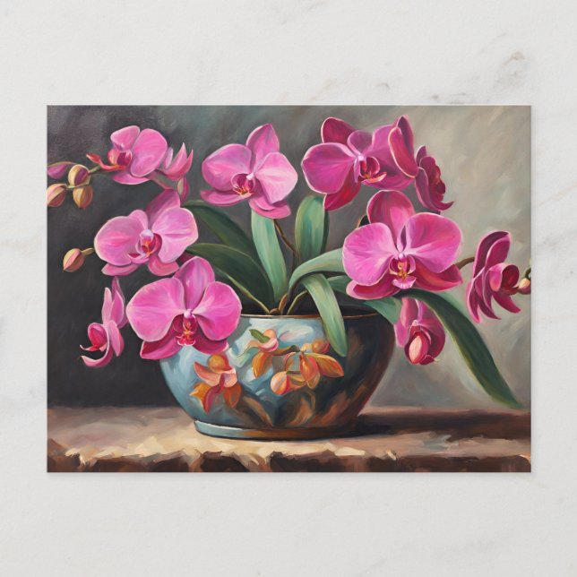 Orchideen-Blumenpflanze  Postkarte (Vorderseite)