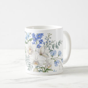 Orchideen-Blumenstrauß, Floral in Aquarell  Kaffeetasse