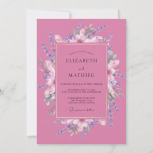 Orchideen-Blüten-Kranz-Hochzeit Einladung