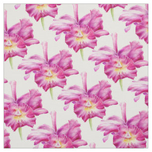 Orchideen botanische Aquarell rosa Wiederholungsmu Stoff