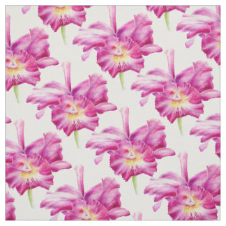 Orchideen botanische Aquarell rosa Wiederholungsmu Stoff