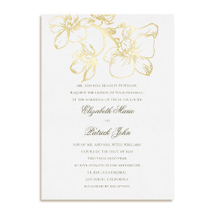 Orchideen-Charm Formal Klassisches Erbstück Weiß H Folieneinladung