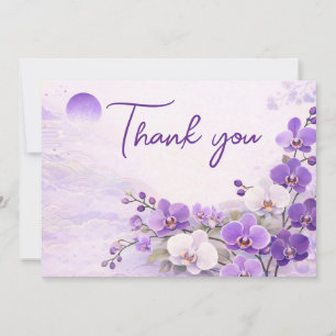 Orchideen-Dankeskarte – Lila Blumendesign Feiertagskarte