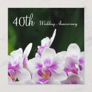 Orchideen-Einladung zum 40. Hochzeitstag Einladung