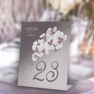 Orchideen-Elegante-Hochzeit-Tischnummer-Karte Sockelschild