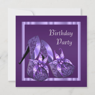 Orchideen-Hochhackerschuhe Damen Lila Geburtstag Einladung