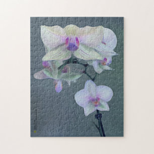 Orchideen in Schatten von Lila Puzzle