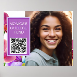 Orchideen individuelles QR-Code-Plakat-Schild Poster