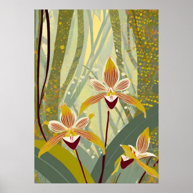 Orchideen Kunst V14 Poster (Vorne)