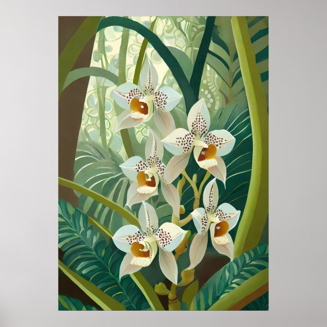 Orchideen Kunst V23 Poster (Vorne)