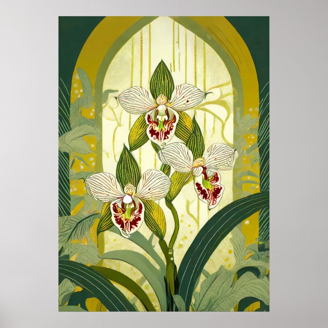 Orchideen Kunst V25 Poster (Vorne)