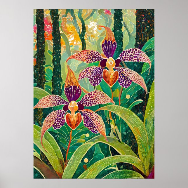 Orchideen Kunst V26 Poster (Vorne)