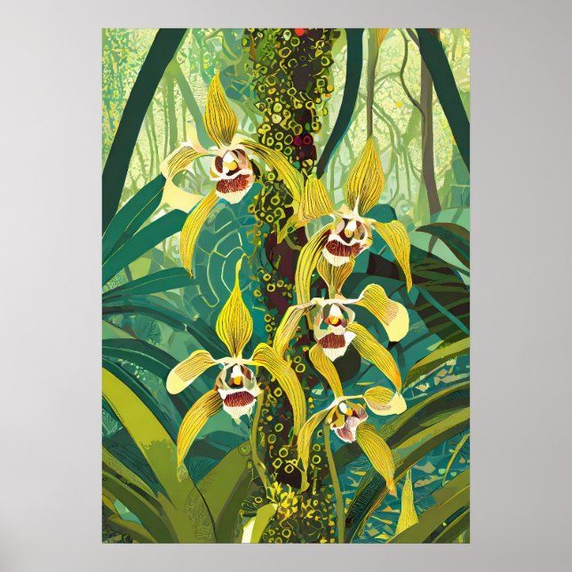 Orchideen Kunst V46 Poster (Vorne)