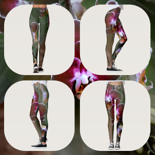 Orchideen Lila Blumen Botanische Fotografie Leggings