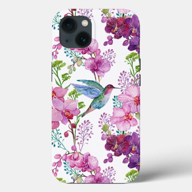 Orchideen mit Hummingvogel Case-Mate iPhone Hülle (Rückseite)