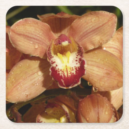 Orchideen mit Raindrops floral Rechteckiger Pappuntersetzer