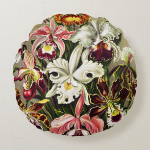 Orchideen, Orchideae Denusblumen Ernst Haeckel Rundes Kissen