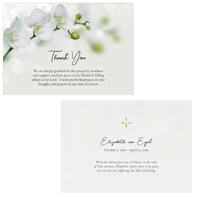 Orchideen Orthodoxe Christliche Beerdigung Dankeskarte (Von Creator hochgeladen)