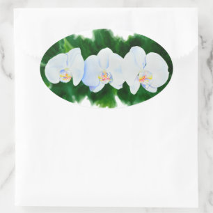 Orchideen Ovaler Aufkleber