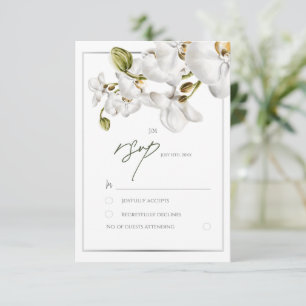 Orchideen rahmen elegante tropische Hochzeit RSVP Karte