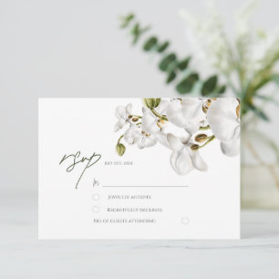 Orchideen Rahmen Elegante Tropische Hochzeit RSVP Karte