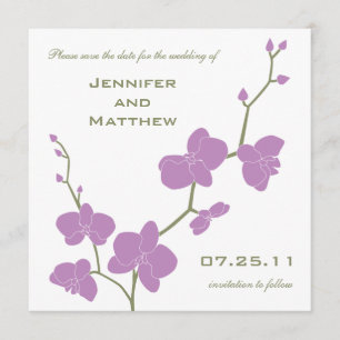 Orchideen Save the Date - Vintage Olive und