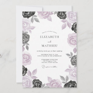 Orchideen-Schiefer-Rosen-Hochzeit Einladung